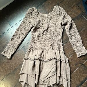 Textured Long Sleeve Dress